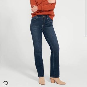 BETABRAND  Mid Rise Straight Medium Wash Denim Jeans Petite L